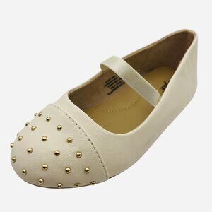 Toddler Girls' Ballet Flats Studded Toe Slip On Gold Beads Cat & Jack Size 6